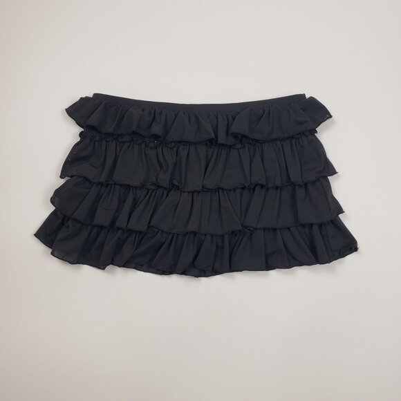 UO x Out From Under Cammy Ruffle Trim Micro Skort Womens Sz Small Tap Shoe Black - Picture 5 of 16